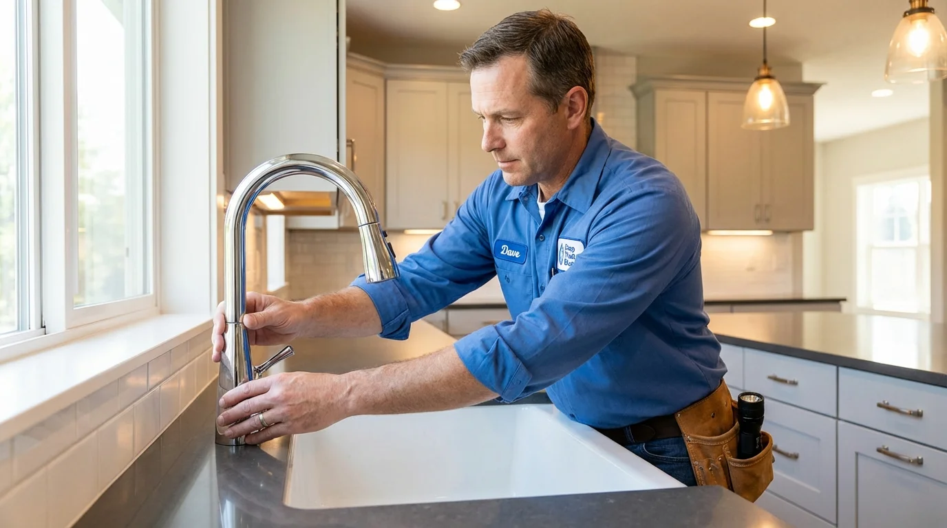 Kitchen faucet installation by Johns Plumbing LLC in Rockland